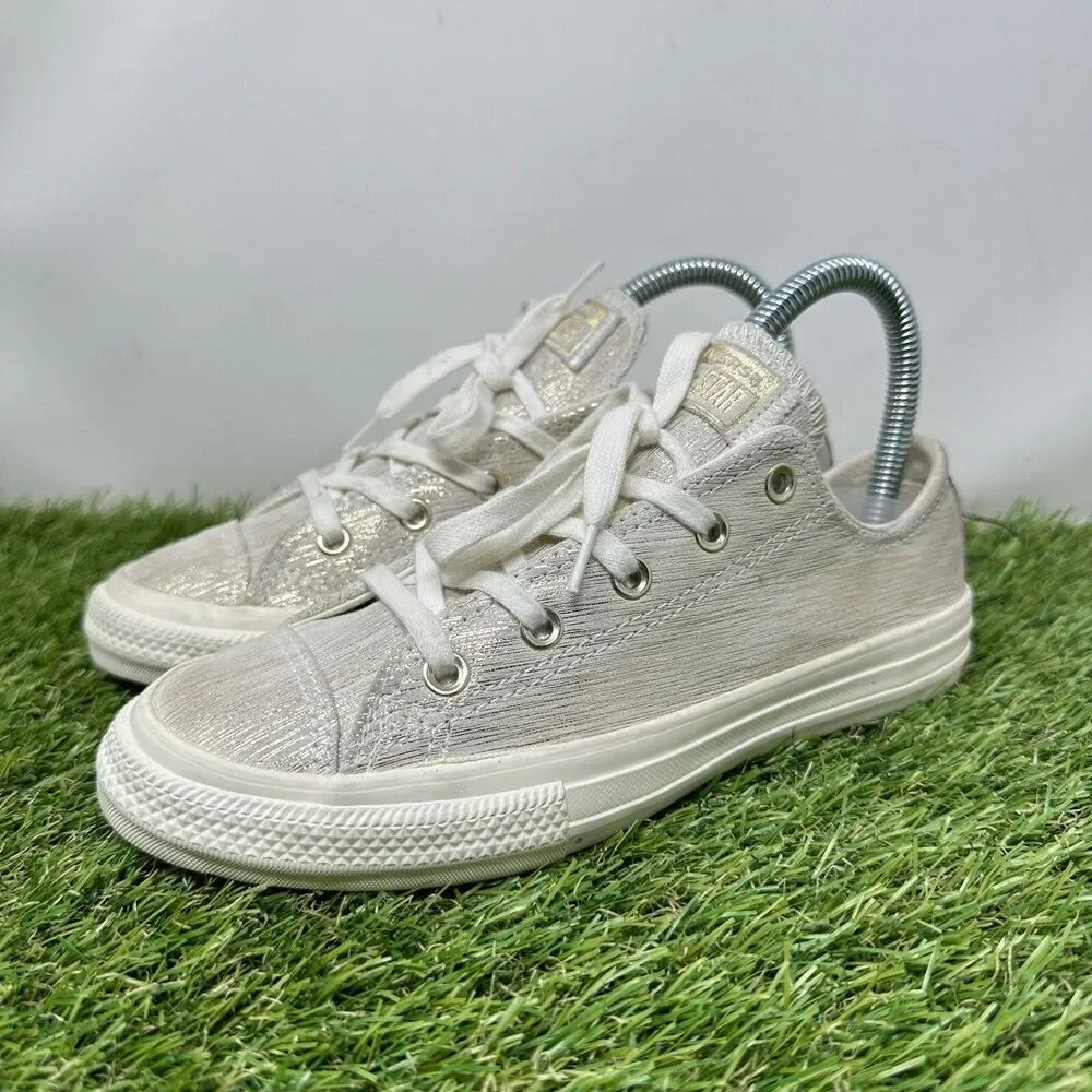 Converse Chuck Taylor All Star Egret Gold Metallic Low Top Size 3 Youth 363092C